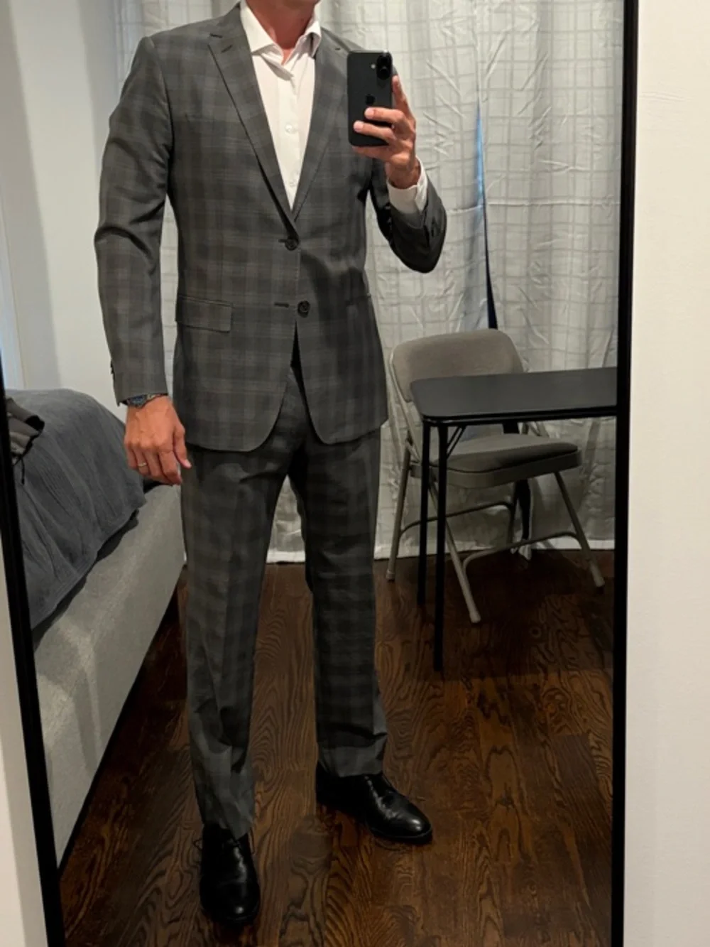 Banana Republic Gray Plaid Men's Suit Blazer